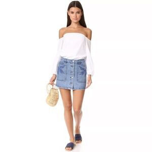 Rebecca Minkoff Embroidered Denim Skirt Size 25 / Small